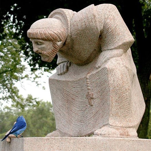 statue Saint François d'Assise et l'oiseau
